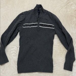 Tommy Hilfiger Women’s Charcoal Zip-Up Sweater Large